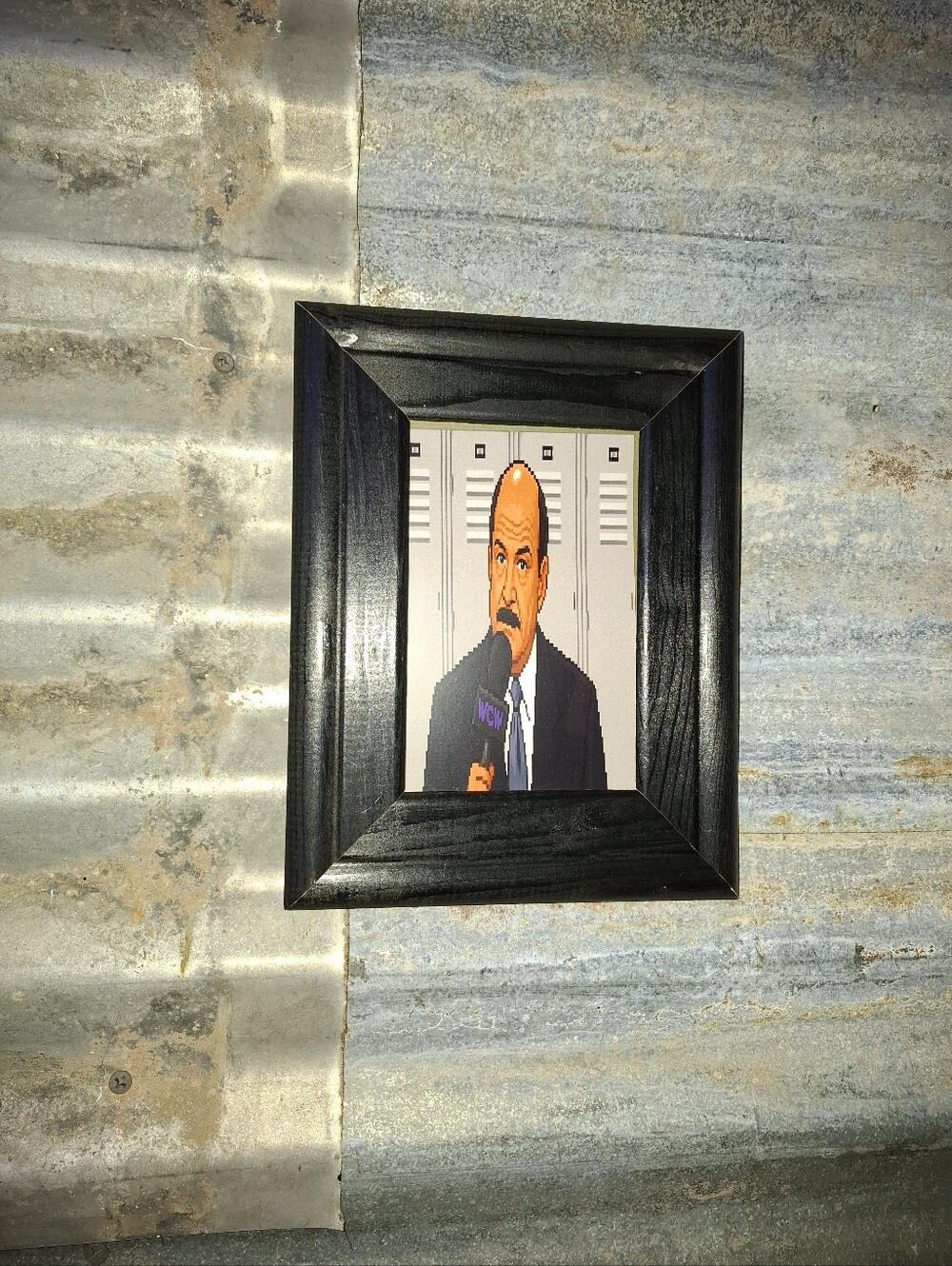 8 Bit Mean Gene Okerlund Wrestling Framed Art Print By Neon Nicho